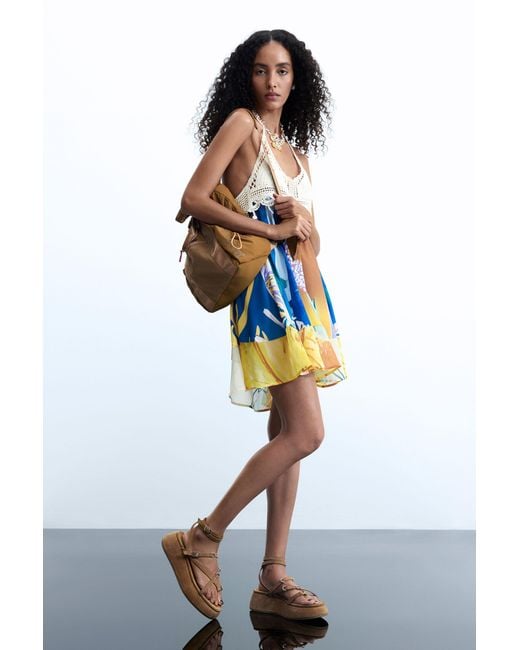 Desigual White Sleeveless Printed Dress