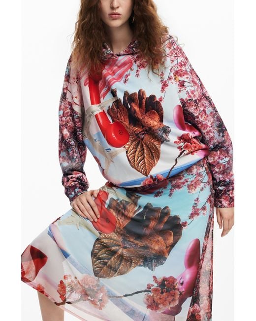 Desigual Red Printed Sweatshirt. Christian Lacroix, Cotton