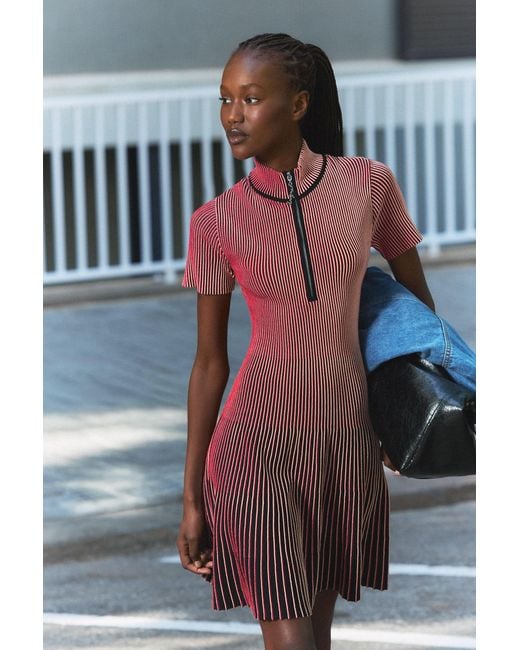 Desigual Red Short Iridescent Knit Dress