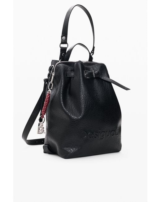 Desigual Black Medium Backpack, Polyurethane