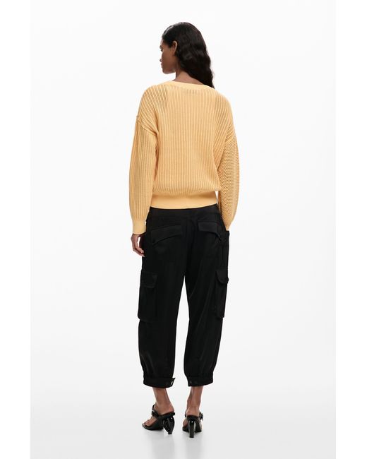 Desigual Black Basic Knit Sweater, Cotton