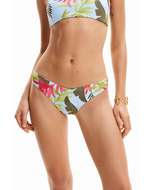 Desigual White Tropical Bikini Bottoms