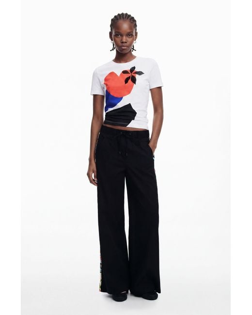 Desigual Black Trousers Designed By Mr. Christian Lacroix, Cotton
