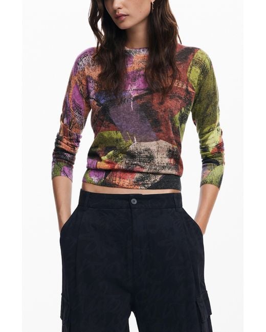 Desigual Blue M. Christian Lacroix Printed Cargo Pants, Cotton