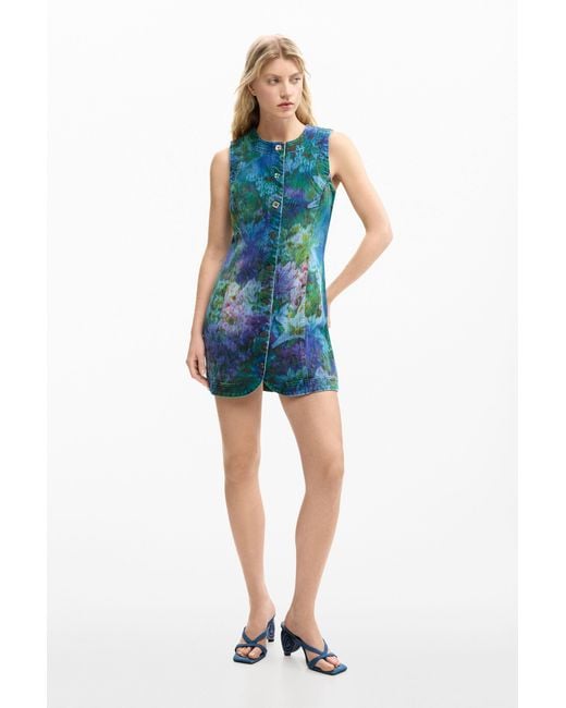 Desigual Blue Denim Garden Dress, Cotton