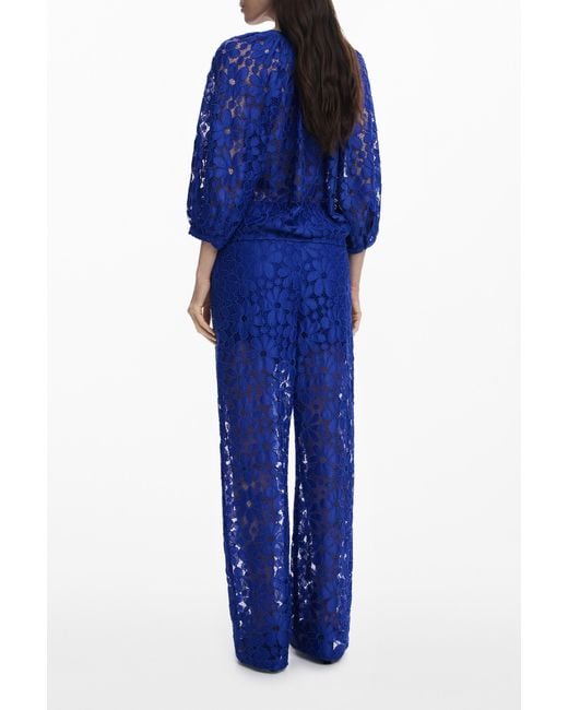 Desigual Blue Cut-Out Blouse, Polyester