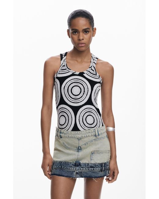 Desigual Blue Double-Waist Mini Skirt