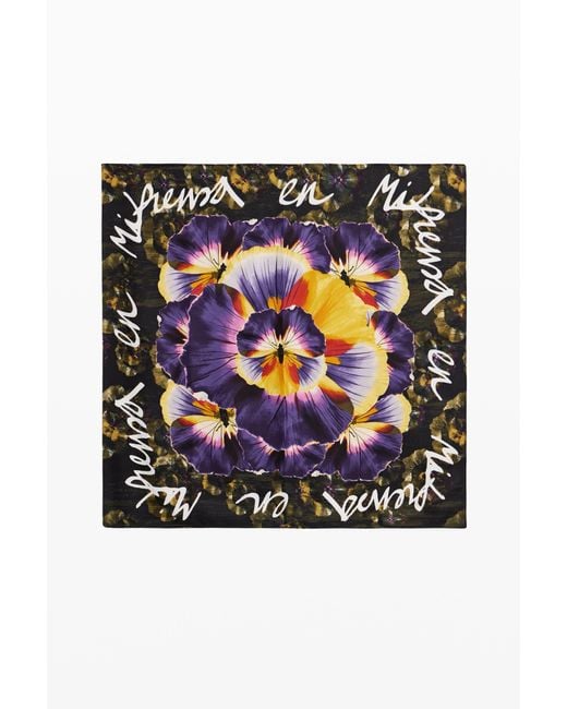 Desigual Black Floral Print Lacroix Capsule Scarf