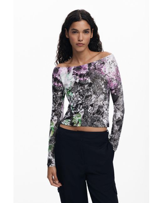 Desigual Blue T-Shirt Designed By Mr. Christian Lacroix