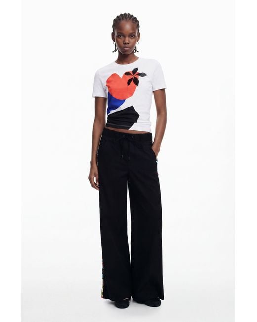 Desigual Black Trousers Designed By Mr. Christian Lacroix, Cotton
