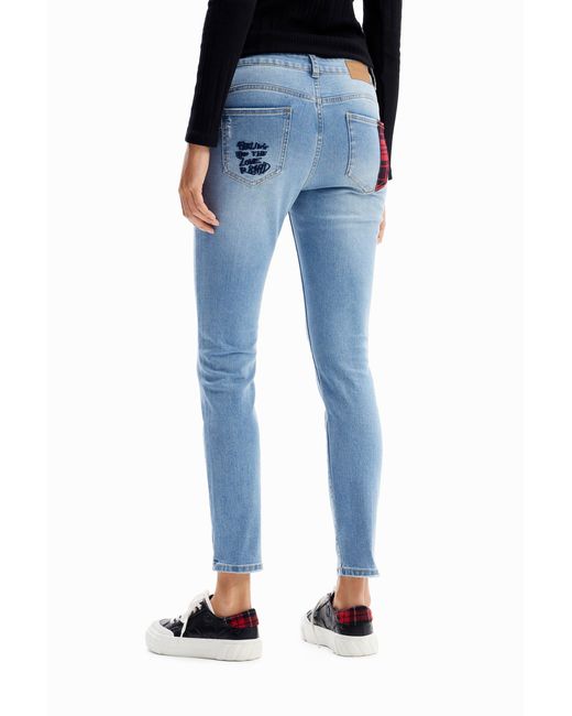 Desigual Blue Mickey Mouse Slim Push-Up Jeans