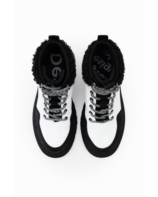 Desigual Black Lace-Up Trekking Boots