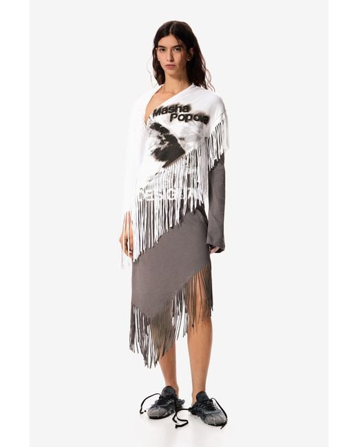 Desigual White Asymmetric Dress Masha Popova