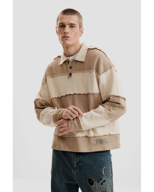 Desigual Natural Striped T-Shirt, Cotton for men