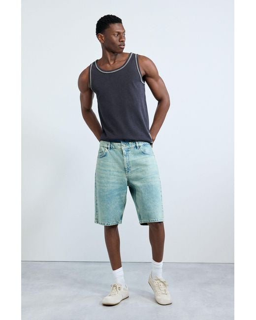 Desigual Blue Hybrid Denim Bermuda, Cotton for men
