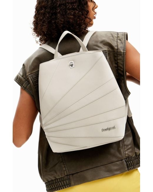 Desigual Natural M Multi-position Patchwork Backpack