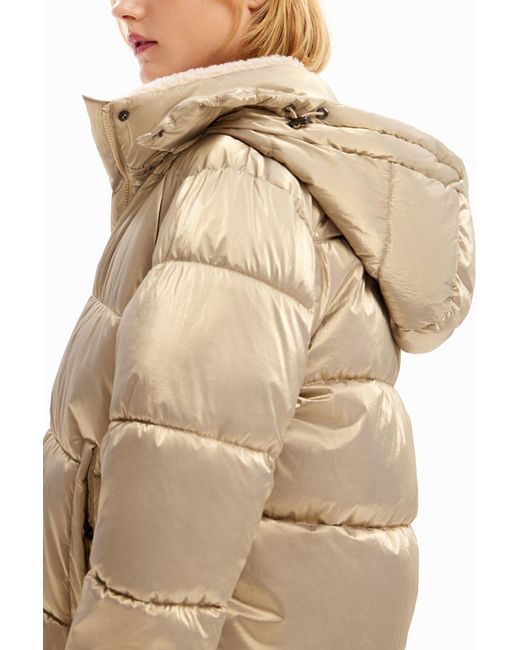 Desigual Natural Metallic Padded Jacket, Polyamide