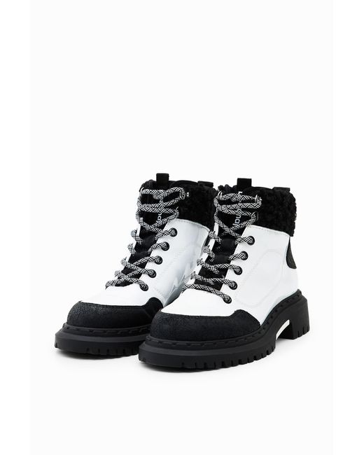 Desigual Black Lace-Up Trekking Boots