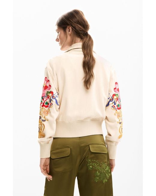 Desigual Natural Floral Patch Jacket, Viscose