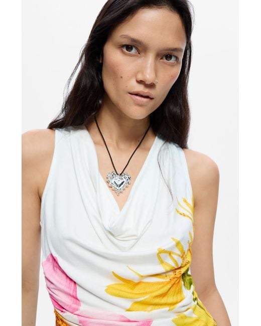 Desigual Multicolor Printed Sleeveless T-Shirt, Viscose