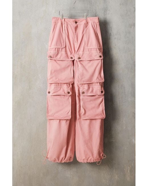 Desigual Pink Studio Cargo Long Pants, Cotton
