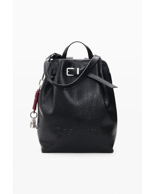 Desigual Black Medium Backpack, Polyurethane