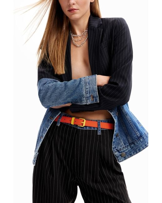 Desigual Red Contrasting Buckle Belt