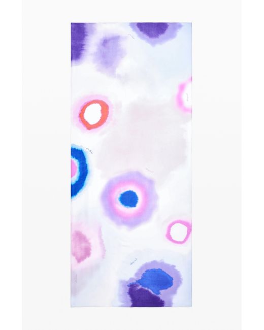 Desigual Purple Watercolor Rectangular Scarf