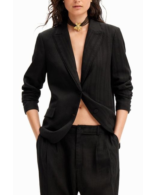 Desigual Black Rustic Tailored Trousers