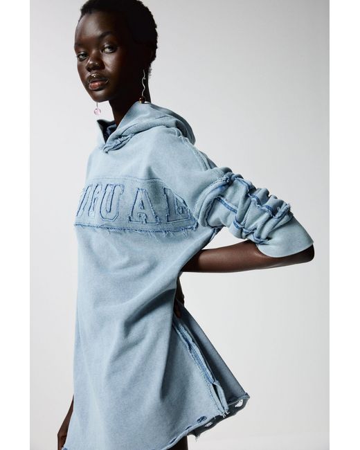 Desigual Blue Short Sweatshirt Dress, Cotton