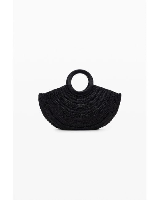 Desigual Black Mittlere Runde Rattantasche