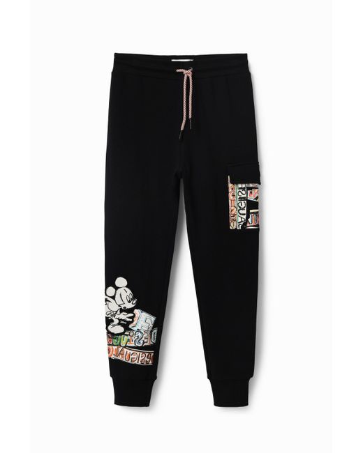 Desigual Black Disney's Mickey Mouse Joggers for men