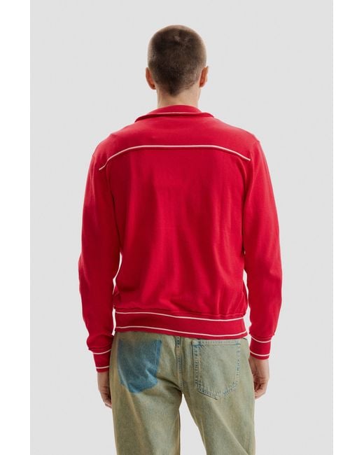 Desigual Red Fine Sweater With Buttons, Cotton for men