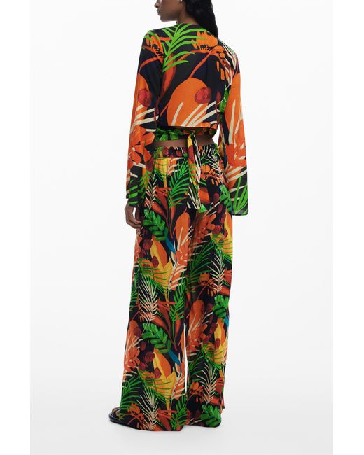 Desigual Black Wrap Long Pants, Viscose