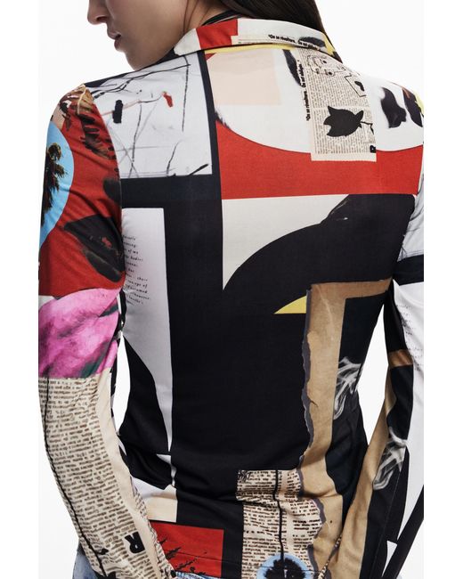 Desigual Blue T-Shirt Designed By Mr. Christian Lacroix, Polyester