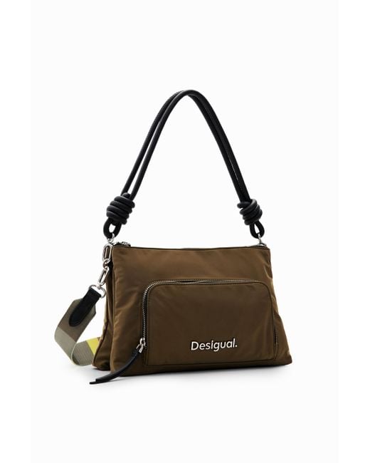 Desigual Brown Midsize Plain Crossbody Bag