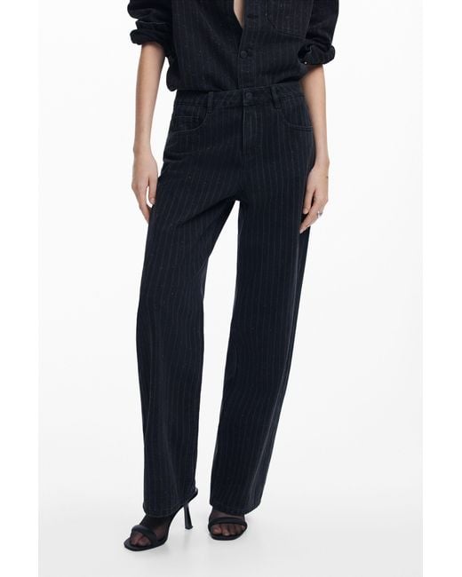 Desigual Blue Straight Jeans With Topstitching