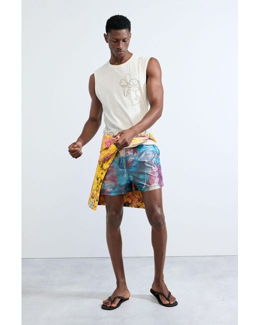 Desigual Red Printed Boxer Swimsuit, Polyester for men