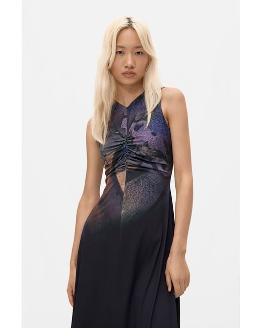 Desigual Blue Sleeveless Knit Dress, Polyester
