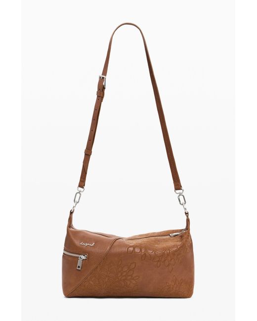 Desigual White Medium Embroidered Bag, Polyurethane