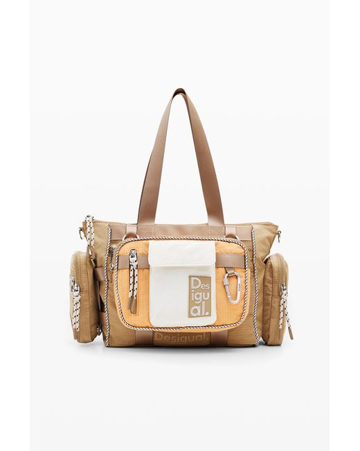 Desigual Natural Medium Voyager Bag, Polyamide