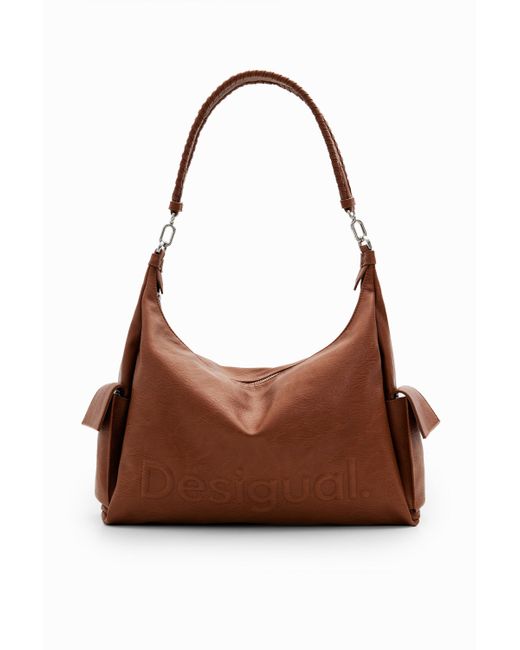 Desigual Brown L Logo Shoulder Bag