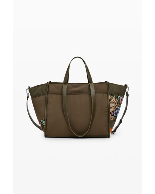 Borsa Shopper Patch, Verde di Desigual in Green