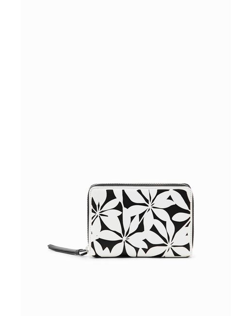 Desigual White Small Floral Wallet, Polyurethane
