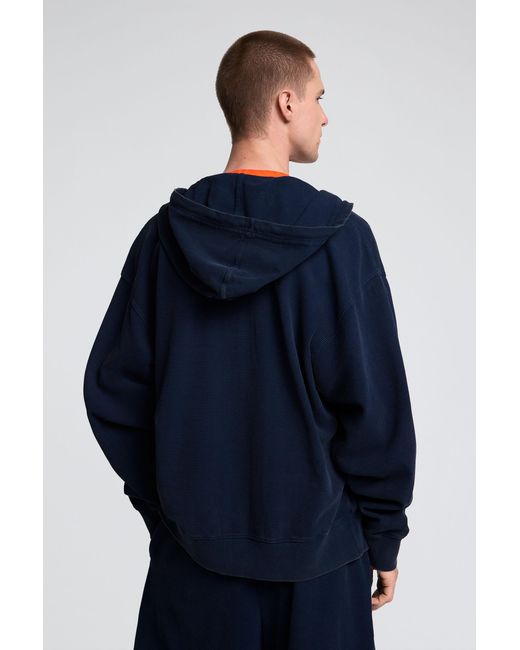 Desigual Blue Knit Hoodie, Cotton for men