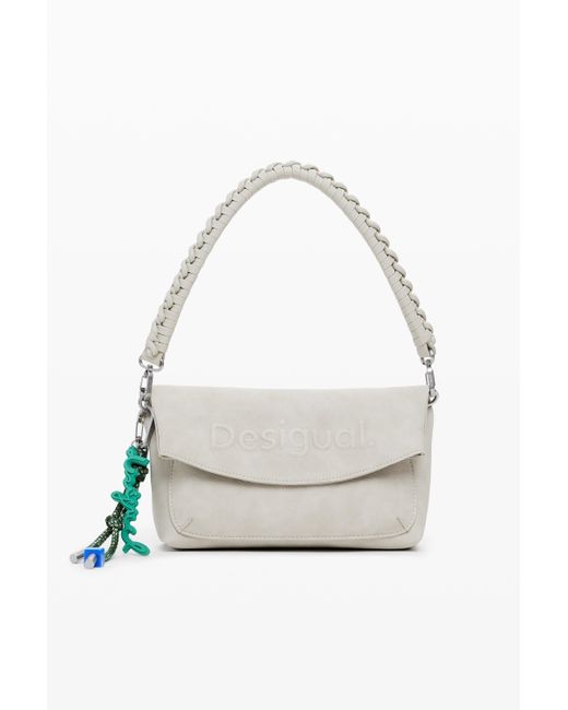Desigual White Medium 3D Logo Flap Bag