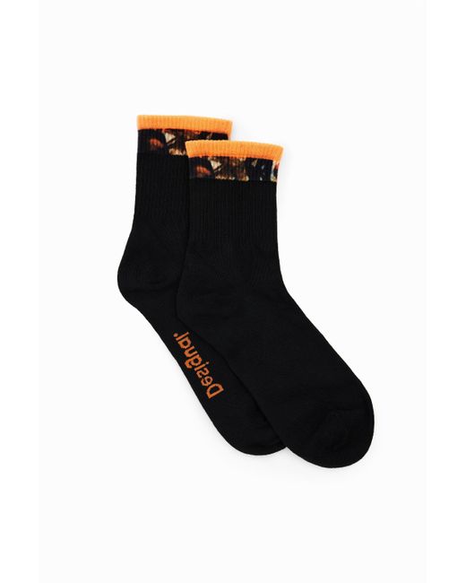 Desigual Black Short Mineral Socks