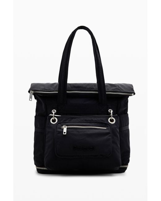 Desigual Black Voyager-Rucksack Mit Mehreren Taschen