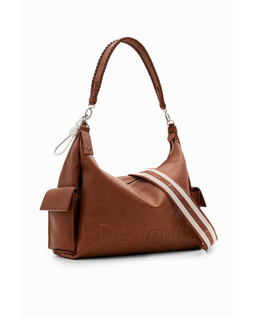 Desigual Brown L Logo Shoulder Bag