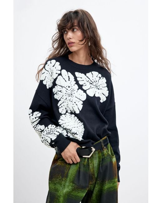 Desigual Blue Printed Sweater M. C. Lacroix